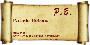 Palade Botond névjegykártya